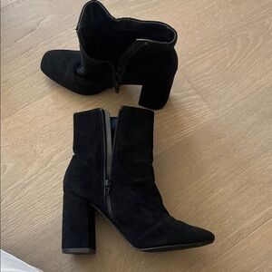 Lulu’s Suede Black Calf Booties